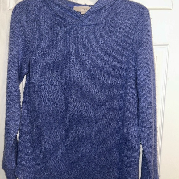 LOFT Blue Cowl Neck Sweater with Fine Knit - Picture 1 of 3